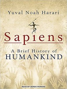 Image of the cover of Yuval Harari's book Sapiens: A Brief History of Humankind
